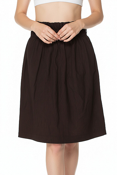 Tonello Dámská Hnědá Balonová Sukně S Gumou V Pase Nabíraná Vel. XS
