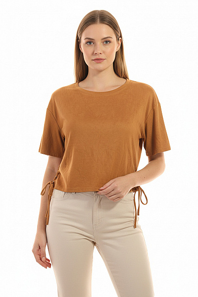 TALLY WEiJL Jednoduché Dámské Tričko Hnědé Second Hand Vel. M