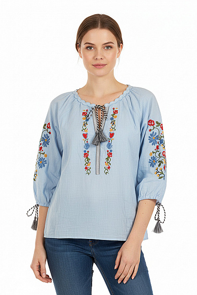 Vzorovaná  Halenka Modrá TOM TAILOR Second Hand Vel. M