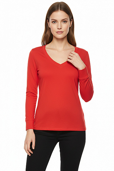 Jednoduché Dámské Tričko Červené Vel. M