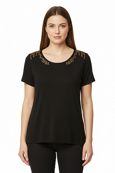 Jednoduché Dámské Tričko Černé Vel. XL