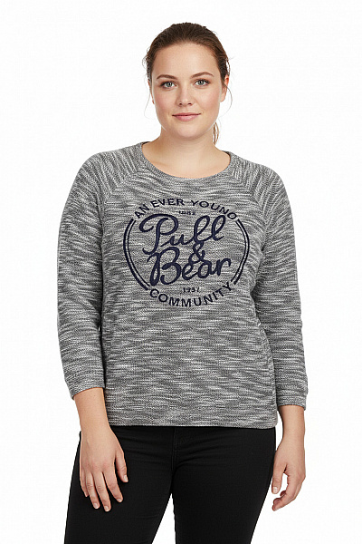 Dámský Pulovr Šedý PULL&BEAR Vel. L/XL