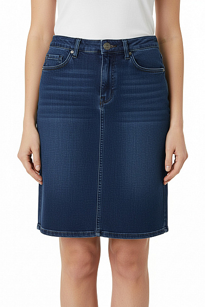 Esmara Dámská Džínová Sukně Ke Kolenům S Kapsami Modrá Bavlněná Rovná Velikost 36