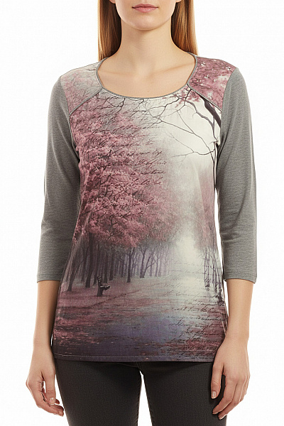 Dámské Tričko S Potiskem Šedé Orsay Vel. M