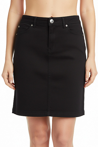 Pietro Filipi Dámská černá Džínová Sukně Ke Kolenům S Kapsami Rovná Velikost 34