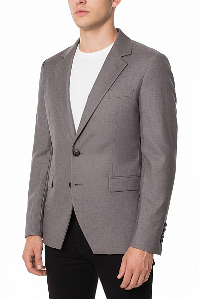 Pánské Společenské Sako šedé Elegantní Jednořadé Moderní Vel. L