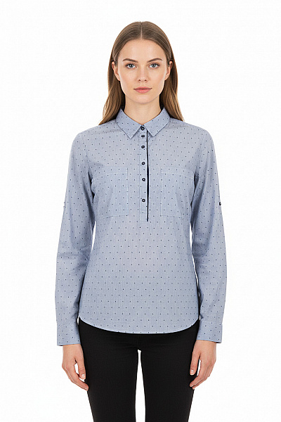 MANGO Vzorovaná  Halenka Modrá Second Hand Vel. S