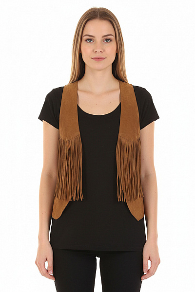 Dámská Vesta Hnědá Vel. 36