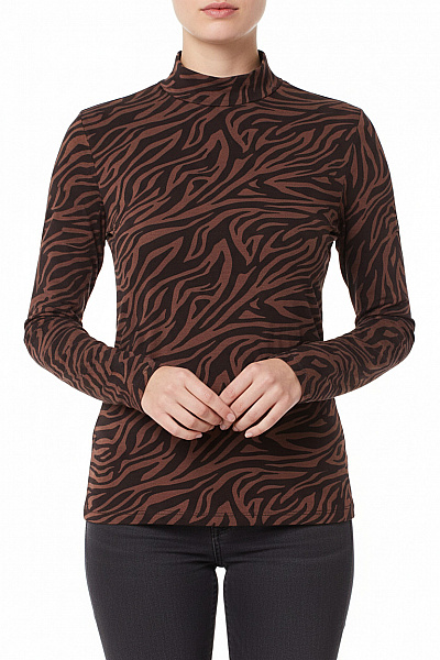 Amisu Dámské Tričko S Potiskem Hnědé Vel. M