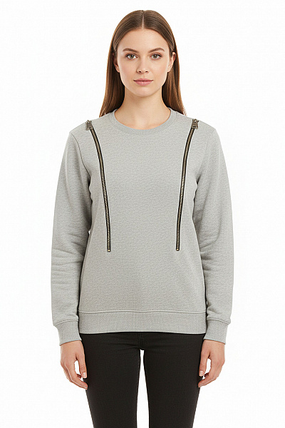 Dámská Mikina Bez Zapínání Šedá Vel. M
