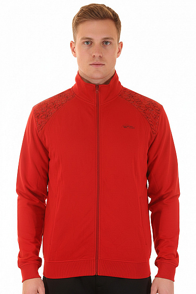 Pánská Mikina Na Zip Červená Second Hand Vel. 40