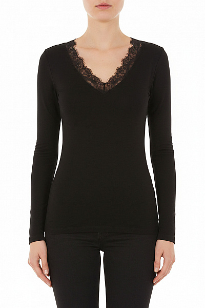  Halenka Jednobarevná Černá Vel. S