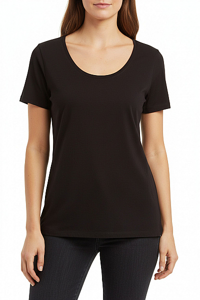 Jednoduché Dámské Tričko Černé Vel. M