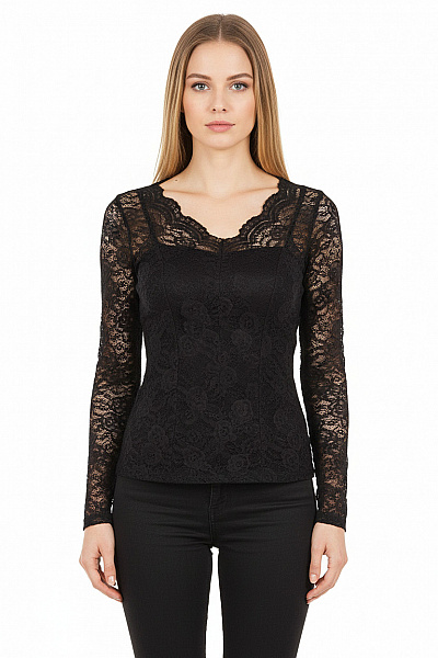  Halenka Jednobarevná Černá Vel. S