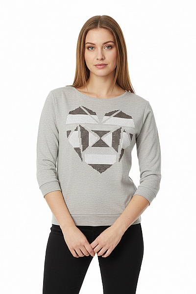 Reserved Dámské Tričko S Potiskem Šedé Second Hand Vel. M