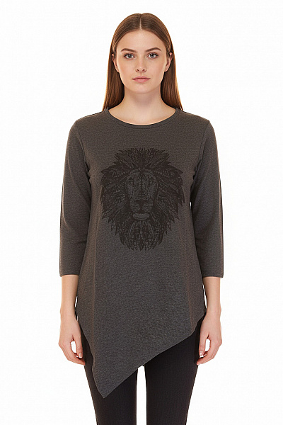 Dámské Tričko S Potiskem Šedé FB SISTER Vel. S