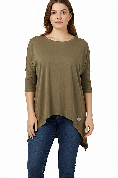 Jednoduché Dámské Tričko Khaki Second Hand