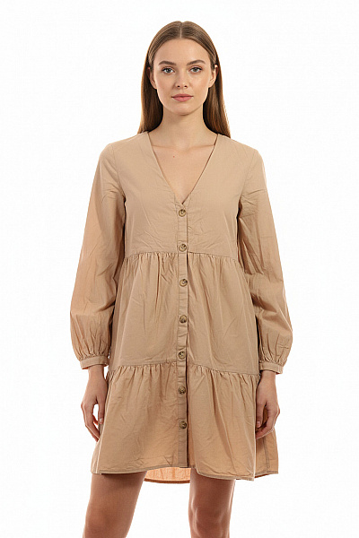 Košilové  Šaty Béžové Vel. 34