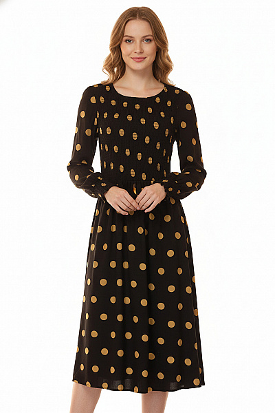 Dorothy Perkins Dámské šaty Letní Puntíkované S Dlouhým Rukávem Midi Vel. 36