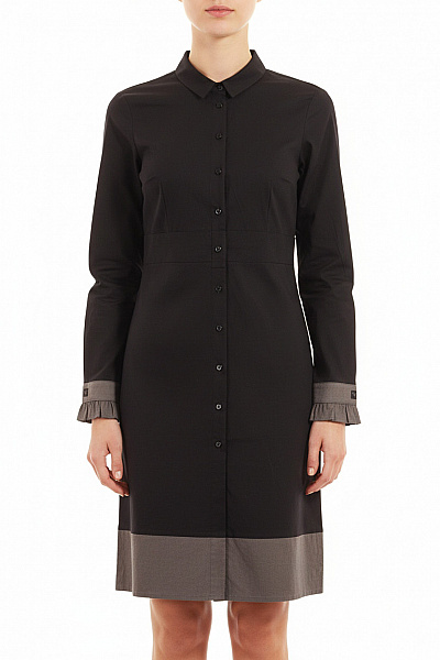 Košilové  Šaty Černé Second Hand Vel. 38