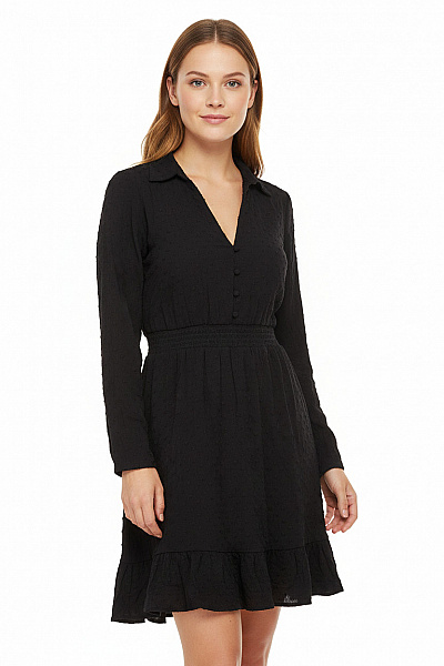 Košilové  Šaty Černé Second Hand