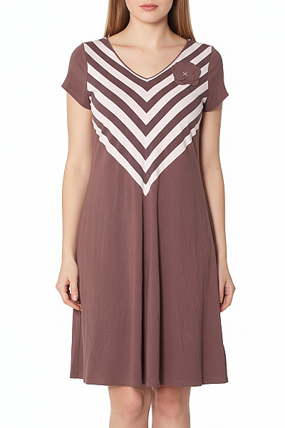 Letní  Šaty Hnědé Second Hand Vel. 42