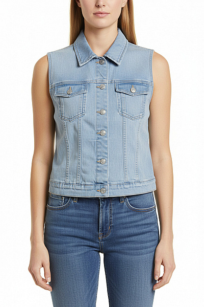 Kratká Dámská Vesta Modrá Vel. L