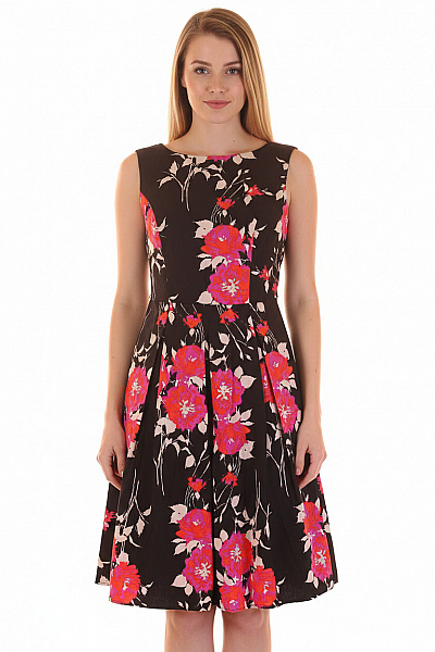 F&F  Šaty S Květinovým Potiskem Barevné Second Hand Vel. 36