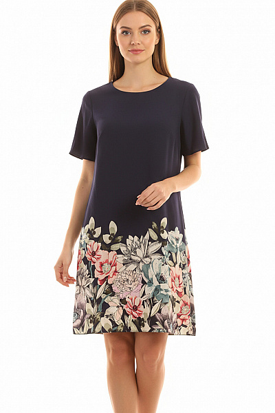  Šaty S Květinovým Potiskem Modré Dorothy Perkins Vel. 40