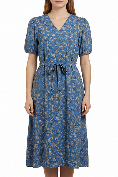 Primark  Šaty S Květinovým Potiskem Modré Vel. M