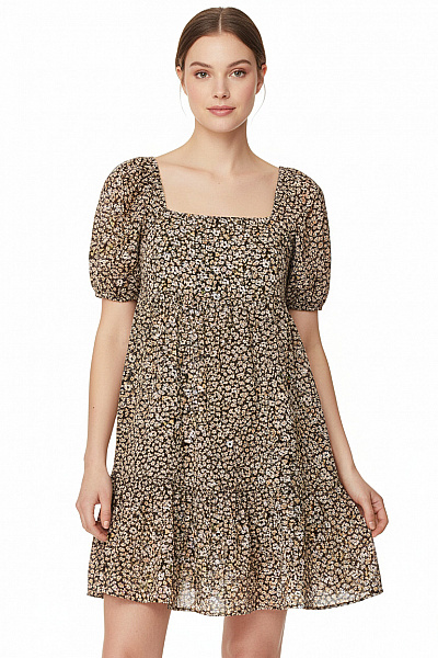  Šaty S Květinovým Potiskem Barevné Second Hand Vel. XS