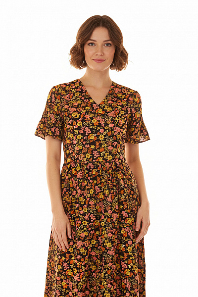 Dámské Květované šaty Maxi S Krátkým Rukávem Letní Boho Velikost XS