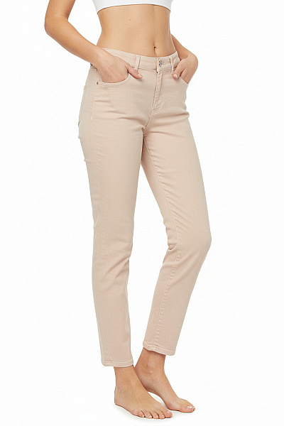 Dámské Kalhoty Rovné Béžové Vel. 38
