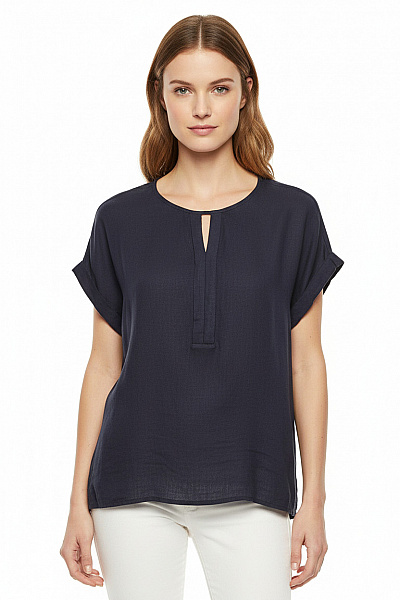 TOM TAILOR  Halenka Jednobarevná Modrá Vel. XS