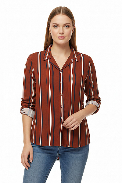 Vzorovaná Dámská Košile Hnědá