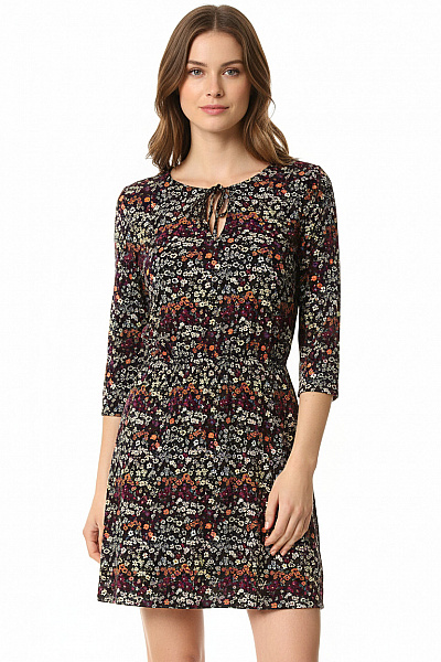  Šaty S Květinovým Potiskem Barevné Second Hand Vel. 34