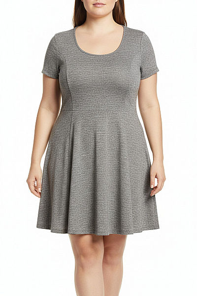 Terranova  Šaty Pletené Šedé Vel. L