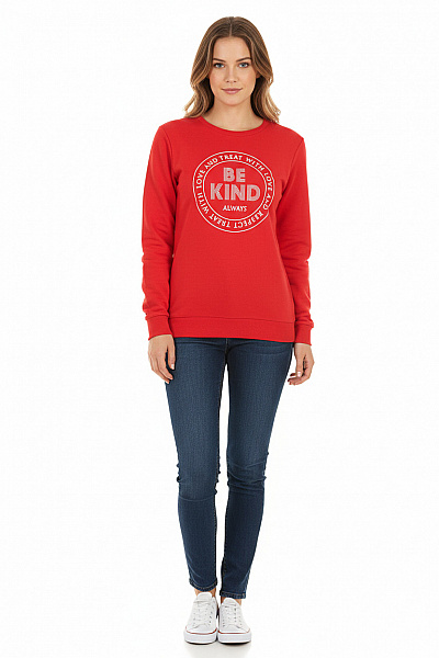 Dámská Mikina Bez Zapínání Červená F&F Vel. 40