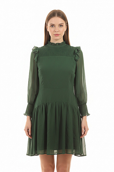  Šaty Z Chiffonu Zelené Reserved Vel. 38