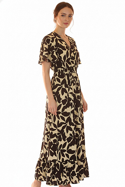 Dámské šaty S Krátkým Rukávem Květované Dlouhé Zavinovací Boho Vel. M