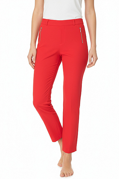F&F Dámské Kalhoty Rovné Červené Vel. 34