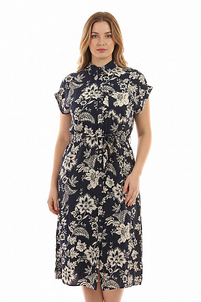 Mohito Dámské Květované šaty S Krátkým Rukávem A Páskem Velikost 40