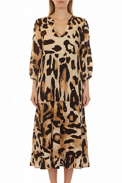 Reserved Dámské Letní šaty Zvířecí Vzor Volné Midi Velikost M