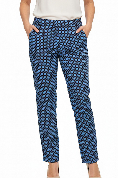 Dámské Kalhoty Rovné Modré Vel. 46