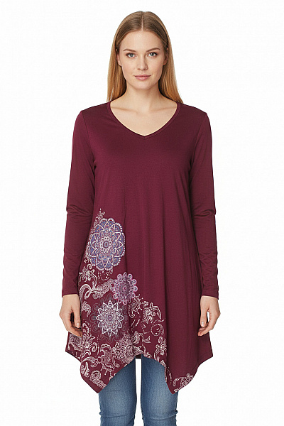 Vzorovaná  Halenka Fialová BONPRIX Second Hand Vel. 36/38