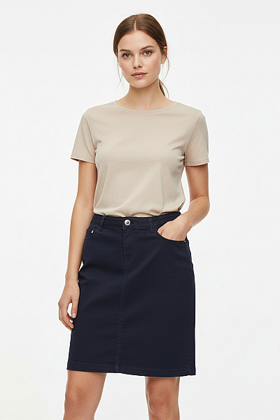 Orsay Tmavě Modrá Pouzdrová Sukně Ke Kolenům S Kapsami Vel. 42