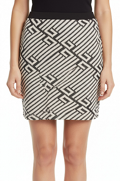 STRADIVARIUS Balonová  Sukně Černobílá Second Hand Vel. S