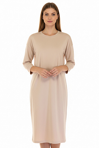 Tričkové  Šaty Béžové Second Hand Vel. L