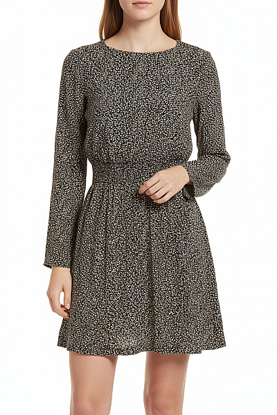  Šaty S Květinovým Potiskem Černobílé Second Hand Vel. 34