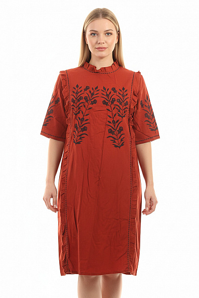 Tričkové  Šaty Hnědé